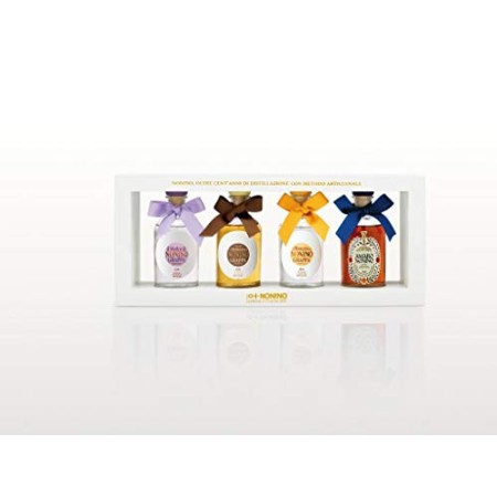 Distillerie Nonino, set degustazione Glamour, confezione regalo composta da 4 bottiglie - totale 400 ml