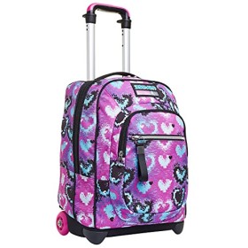Seven Trolley, Glossy Girl, Rosa, 2 in 1 Zaino con Cross-Over System, Scuola & Viaggio