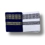 Homealoo Set di 4 asciugamani in 100% cotone di alta qualità, asciugamani da bagno in spugna (4 pezzi, 4 pezzi, blu/oro/bianco/