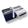 Homealoo Set di 4 asciugamani in 100% cotone di alta qualità, asciugamani da bagno in spugna (4 pezzi, 4 pezzi, blu/oro/bianco/