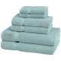 Pinzon - Asciugamani in tessuto misto cotone biologico, set da 6 pezzi, Azzurro (Spa Blue)