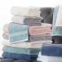 Pinzon - Asciugamani in tessuto misto cotone biologico, set da 6 pezzi, Azzurro (Spa Blue)