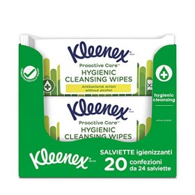 Kleenex Proactive Care Salviette Igenizzanti Anti Batteriche, 480 Salviette - 20 Pacchi da 24 Salviette