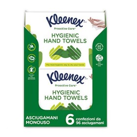 Kleenex Proactive Care Asciugamani Usa e Getta, 596 Asciugamani - 6 Pacchi da 96 Asciugamani
