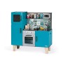Janod- Maxi Legno Lagoon Cucina Giocattolo con Frigo, Forno e Microonde, Gioco di Emulazione e Abilità, 15 Accessori Inclusi, A