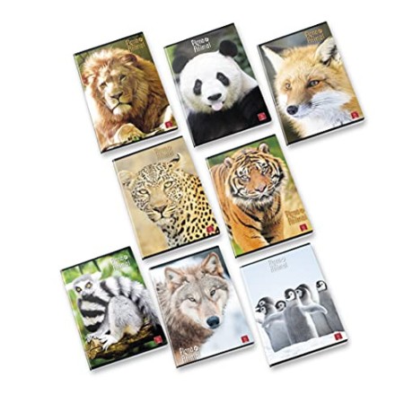 Pigna ANIMAL 02307651F Maxi Quaderni A4 Quadretto 1F con Margine, 1 cm, Confezione da 10 Pezzi