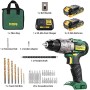 Trapano Avvitatore Batteria, TECCPO Brushless 60Nm Trapano a Percussione 18V, 2 Batteries 2.0Ah, 30min Caricatore Rapido, 21+3 C