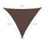 Relaxdays, Marrone Tenda a Vela Triangolare, Idrorepellente, Anti UV, Corde di Supporto, Terrazza e Giardino, 6x6x6 m, 6 x 6 x 6