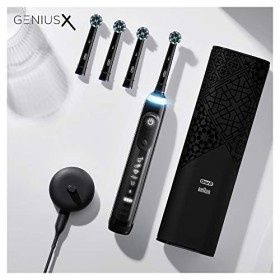Oral-B Genius X Luxe Edition Spazzolino Elettrico Ricaricabile, 1 Spazzolino Premium Nero con Intelligenza Artificiale, 4 Testin