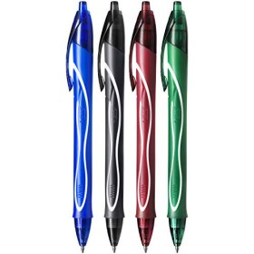 Bic Gel ocity - Penne a inchiostro gel ad asciugatura rapida, colori assortiti, confezione da 4