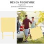 Outsunny Set Tavolo e Sedie da Giardino ed Esterno in Metallo Giallo, Set da 3 Pezzi Pieghevole e Salvaspazio