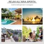 Outsunny Set 4 Sedie da Giardino e Tavolo con Ripiano in Vetro, Arredamento da Esterno in Rattan PE e Metallo, Nero