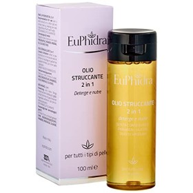 Euphidra Olio Struccante 2 in 1, Detergente Nutriente, Non Unge - 100 Ml. - 0.13 Gr