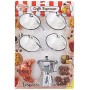 Teorema- Grande Chef-Set caffè con Caffettiera e Tazzine, Multicolore, 63018