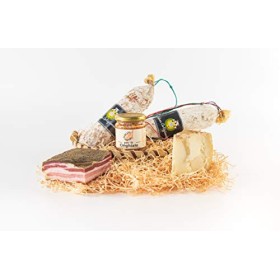 Cesta Regalo la Toscana | Cesta Regalo a base di Salumi, Formaggi e Prodotti Artigianali Toscani | In Regalo biglietto d'auguri 