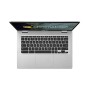 ASUS Chromebook C423NA-EB0287, Notebook in alluminio con Monitor 14" FHD Anti-Glare, Intel Celeron N3350, RAM 4GB LPDDR4, 64G eM