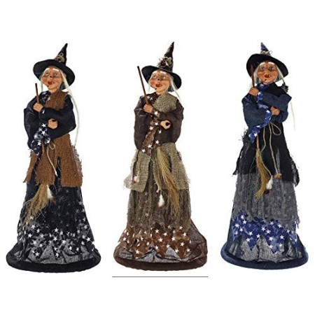 Pack 3 Befane con scopa luce e musica 70 cm