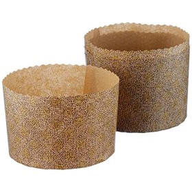 Ibili 746505, Stampi usa e getta per panettone, Marrone, un pacco con 5 pezzi