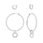 Swarovski Set Orecchini A Buco Stone, Bianco, Placcatura Rodio