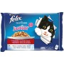 Felix Le Ghiottonerie Gatto Junior con Manzo e con Pollo, 4 x 100 g - Confezione da 10 Pezzi