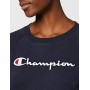 Champion Felpa Classic Logo, Blu, XL Donna
