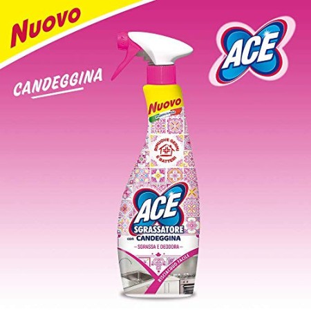 ACE Spray Sgrassatore Candeggina - Edizione Maioliche - Cartone da 10 Spray x750Ml