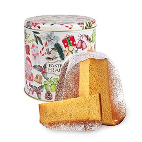 Pandoro artigianale di Fraccaro Spumadoro, dolce natalizio Made in Italy, confezione in Latta - 1000 gr.