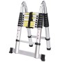 Meditool 5M Scala Telescopica Scala alluminio pieghevole(2.5M+2.5M),Scala Scaletta Allungabile Scala multiuso 16 gradini,Capacit