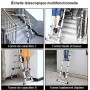 Meditool 5M Scala Telescopica Scala alluminio pieghevole(2.5M+2.5M),Scala Scaletta Allungabile Scala multiuso 16 gradini,Capacit