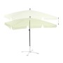 Relaxdays 10023227_49 Ombrellone Spiaggia, Mare, Giardino, Balcone, Rettangolare, 200 x 120 cm, Inclinabile, Bianco