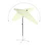 Relaxdays 10023227_49 Ombrellone Spiaggia, Mare, Giardino, Balcone, Rettangolare, 200 x 120 cm, Inclinabile, Bianco