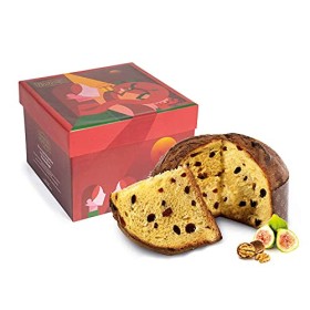 Panettone artigianale con Fichi bianchi del Cilento DOP canditi e noci italiane di Fraccaro Spumadoro, dolce natalizio Made in I