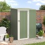 Outsunny Capanno Casetta Porta Attrezzi da Giardino in Acciaio 1 Porta con Chiavistello, 143 x89x186cm, Verde Chiaro