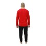 Calvin Klein Knit L/S Pant Set Pigiama, Topo Gala Rosso/Jogger Nero, XL Uomo