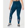 Marchio Amazon - AURIQUE Leggings Sportivi con Inserto in Mesh Donna, Blu (Gibraltar Sea), 44, Label:M