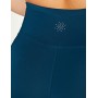 Marchio Amazon - AURIQUE Leggings Sportivi con Inserto in Mesh Donna, Blu (Gibraltar Sea), 44, Label:M