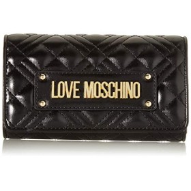 Love Moschino PORTAF.Quilted Nappa PU, Portafogli Donna, Nero, Normale