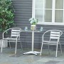 Outsunny Set Tavolino e Sedie da Giardino da 3 Pezzi, Arredamento da Giardino in Alluminio e Acciaio Inox, Argento