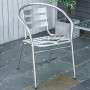 Outsunny Set Tavolino e Sedie da Giardino da 3 Pezzi, Arredamento da Giardino in Alluminio e Acciaio Inox, Argento