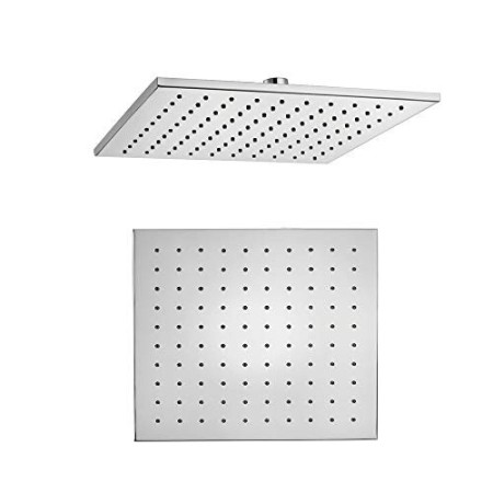 Soffione Doccia Quadrato Ottone Cromato 8 Mm Spessore Effetto Pioggia Varie Misure Bagno