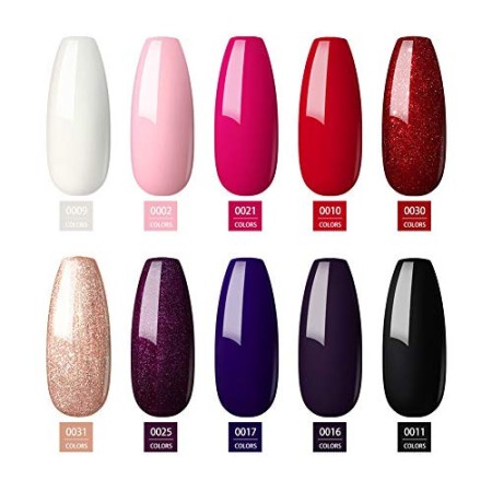 Shelloloh Set di 10 smalti gel UV per unghie, 36 W, lampada UV/LED, per nail art