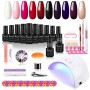 Shelloloh Set di 10 smalti gel UV per unghie, 36 W, lampada UV/LED, per nail art