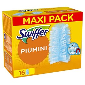 Swiffer Duster Ricambi per Piumino Cattura Polvere 16 Pezzi, Catturano e Intrappolano Fino a 3 Volte Polvere e Peli Rispetto a u