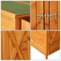 Outsunny Casetta da Giardino con Uno Sgabello e 2 Ripiani, Capanno in Legno Porta Attrezzi da Esterno, 140x75x160cm