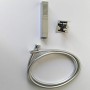Kit Set Doccia Ottone Cromato Completo di Supporto Presa Acqua Con Flessibile E Doccetta Rettangolare