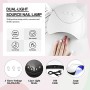 Shelloloh Set di smalti UV per unghie con lampada, 8 smalti UV 36 W UV / LED completo per nail art