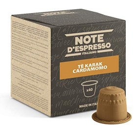 Note D'Espresso, tè Chai Karak e cardamomo in capsule per macchine Nespresso, confezione da 40 x 7 g