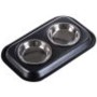 Supporto con doppia ciotola in acciaio inox - 2 x 200 ml, Ø 13 cm