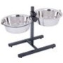 Supporto con 2 ciotole in acciaio - 2 x 1,6 l, Ø 21 cm, max H38 cm
