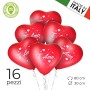 ocballoons Palloncini a Forma di Cuore Rosso Ti Amo 16 PZ San Valentino Festa Evento Cerimonia Decorazione allestimento Romantic